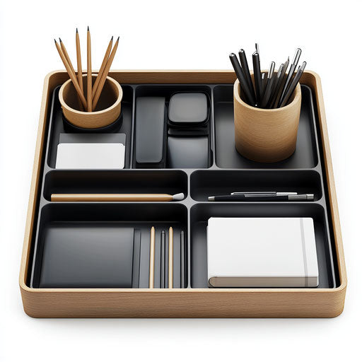 Realistic Desk Tray Organizer, high resolution, no background, isolated