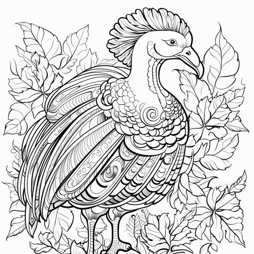 Coloring page of a bird turkey