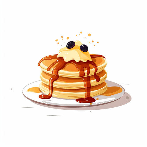 Pancake illustration in minimalist style, on white background