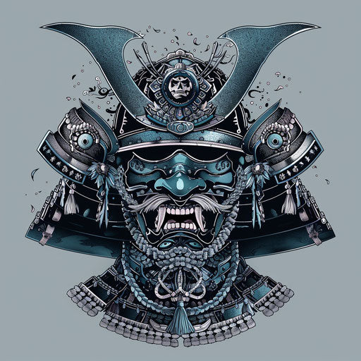 Japanese samurai head, technological symmetry