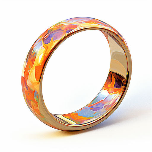 Ring drawing in the style of Impressionistic Art, on white background