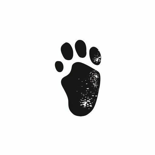 Minimalist style footprint clipart, on a white background