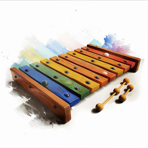 Realistic xylophone illustration on white background