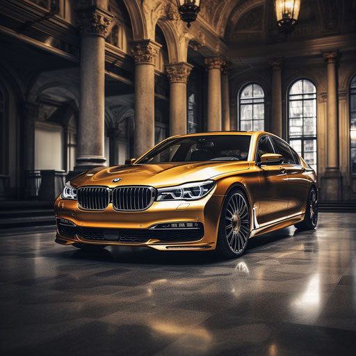 Golden BMW 7 Series