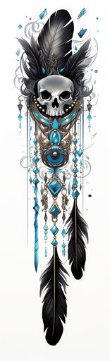 Dark black and light azure Indian tattoo design