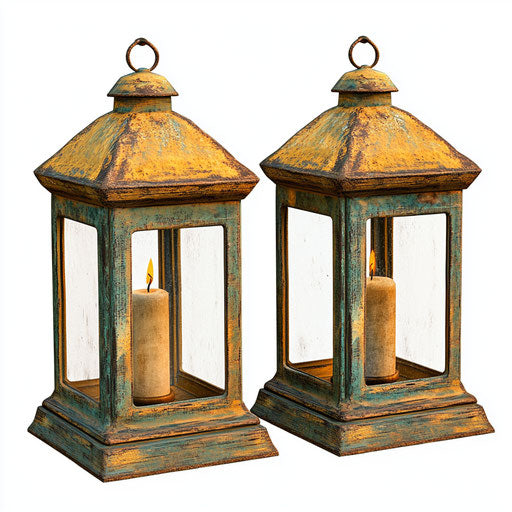 Realistic depiction of a lantern, high resolution, transparent background, isolated