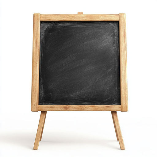 3D blackboard on flat white background