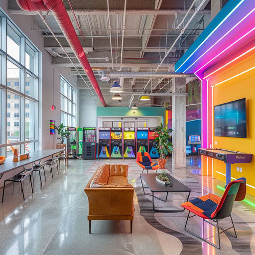 Colorful game room for employee breaks