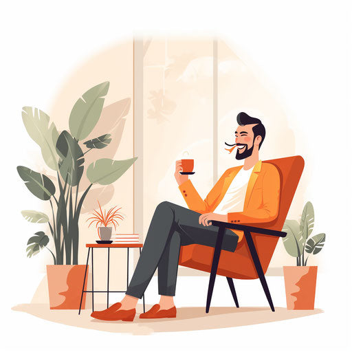 Good afternoon clipart in Minimalist style on white background