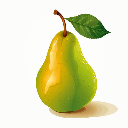 Pear image in the style of Chiaroscuro Art, on white background
