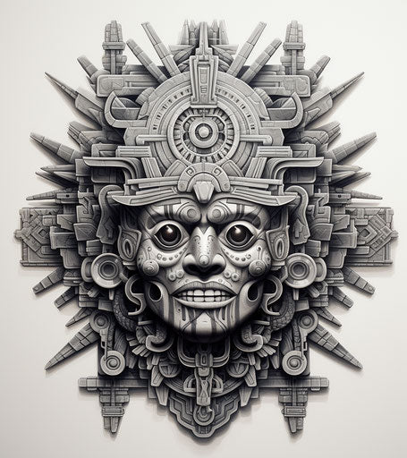 The Aztec symbols tattoo with a person