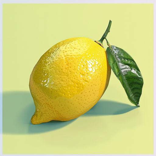 Realistic lemon clipart with random color background