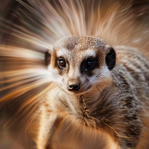 Meerkat in motion, capturing the fluidity and speed
