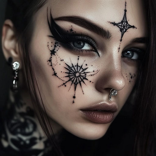 Dynamic Face Tattoos For Women Tattoo Flash