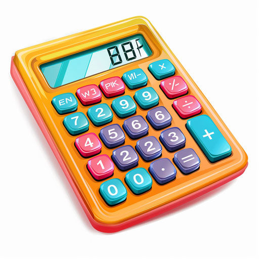 Realistic calculator clipart on white background