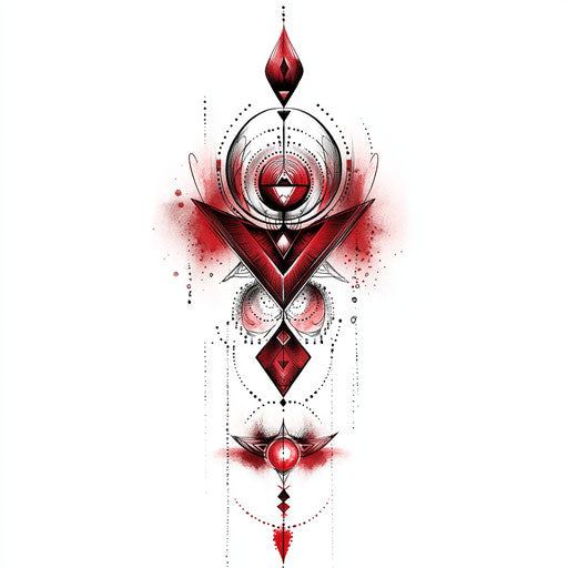 Flat constantine tattoo sketch with tribal influences