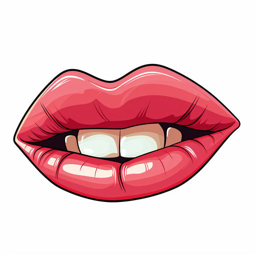 Cartoon mouth in Minimalist style, on white background