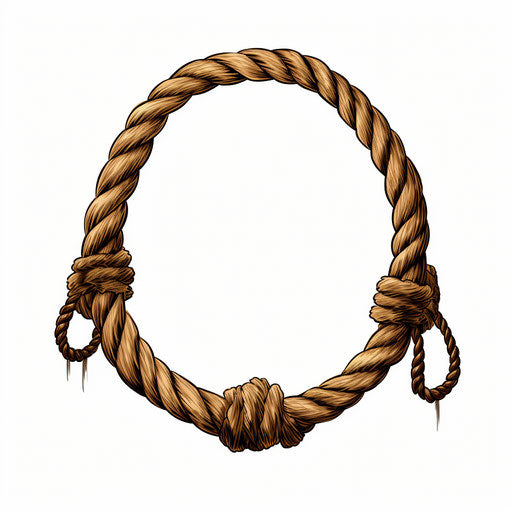 Rope clipart in the style of Chiaroscuro Art, on white background