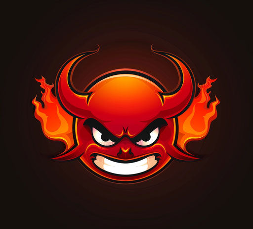 Fiery red devil website concept vector illustration