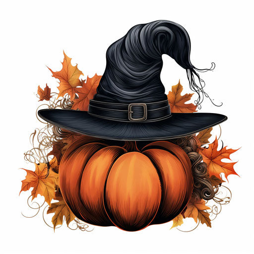 October clipart in the style of Chiaroscuro Art, on white background