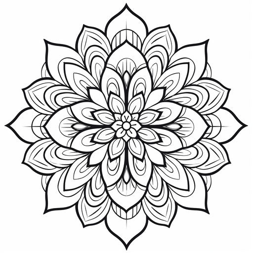 Flower mandala, oriental style, holotone printing, precise lines