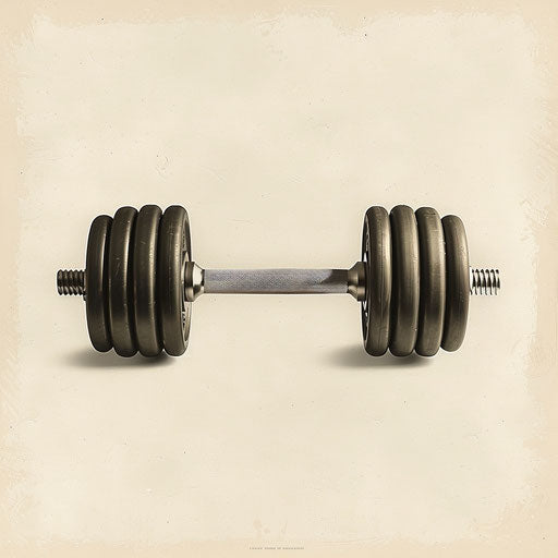 Barbell on cream background with muted tones