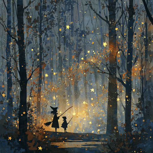 A Starry Night in a Magical Forest