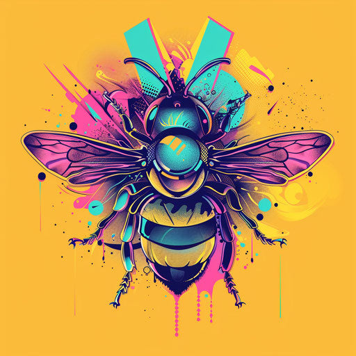 Avant-garde tattoo sketch of a queen bee