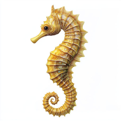 3D seahorse on white background