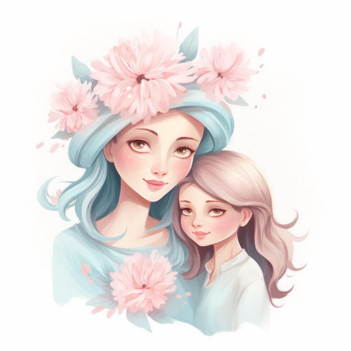 Mom illustration inspired by Pastel Colors Art