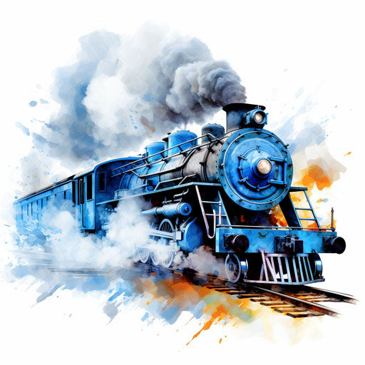 Steam clipart in the style of Impressionistic Art, on a white background