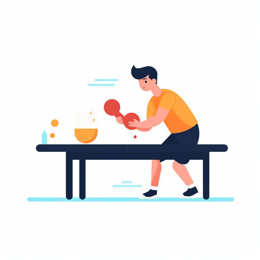 Minimalist table tennis clipart on white background