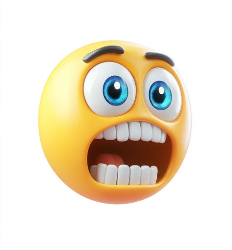 Surprised emoji face with wide open mouth