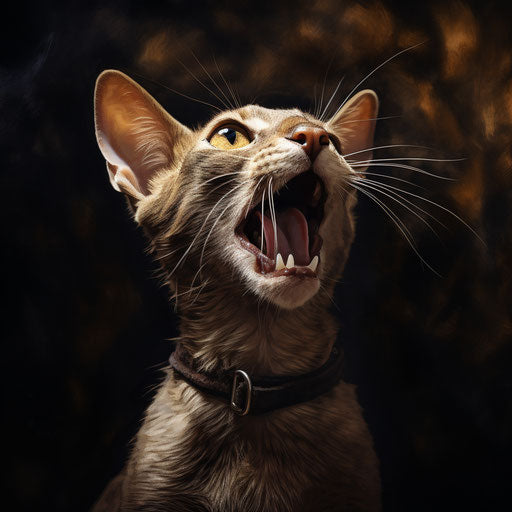 Oriental shorthair cat meowing