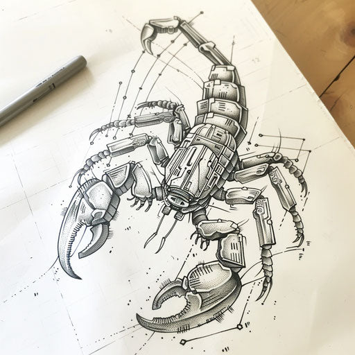 Digital scorpion tattoo design