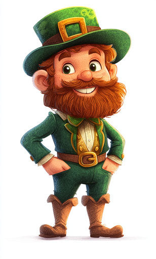 St. Patrick's Day, Leprechaun cartoon character with white background