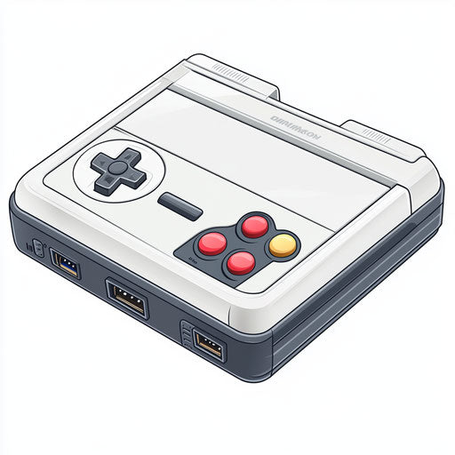 Realistic clipart of a video game console, high resolution, isolated