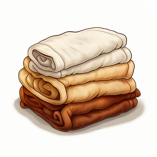 Towel clipart in the style of Chiaroscuro Art, on white background