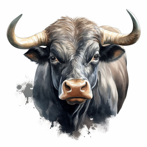 Ox illustration in the style of Chiaroscuro Art