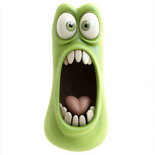 3D scared in photorealistic style on flat white background, isolated clipart