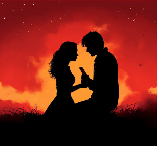 Romantic silhouettes in the style of WhatsApp Love Pictures
