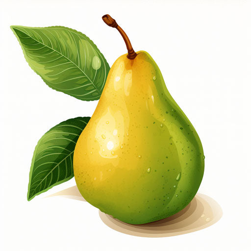 Pear illustration in the style of Chiaroscuro Art, on white background