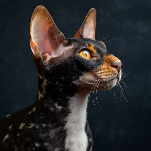 Cornish rex cat sideview