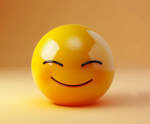 Smiling yellow emoticon with open eyes
