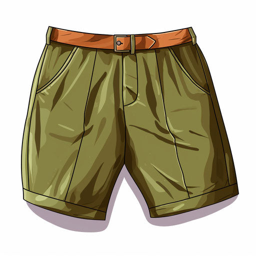 Shorts clipart in the style of Chiaroscuro Art, on a white background