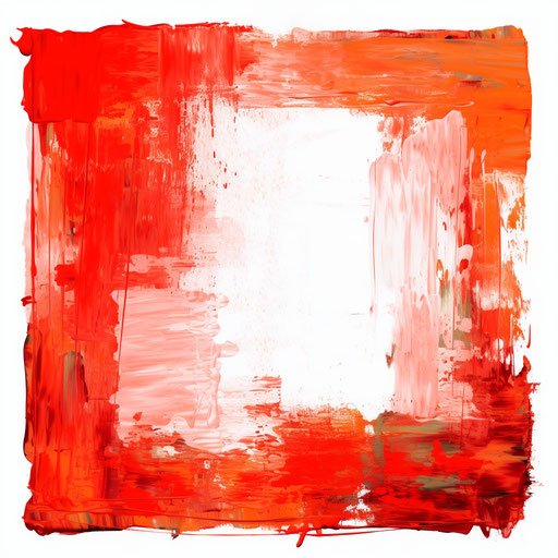 Red border in the style of Impressionistic Art on white background