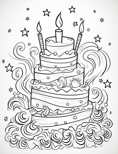 Free happy birthday coloring in Sigma 85mm f/1.4 style