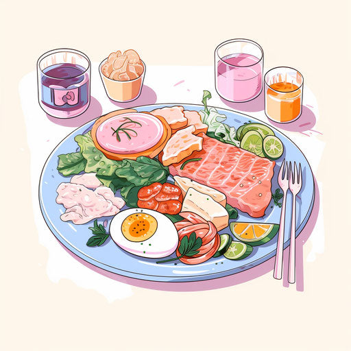 Meal illustration in Pastel Colors Art style