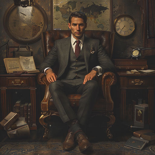 Business man in the golden age of commerce