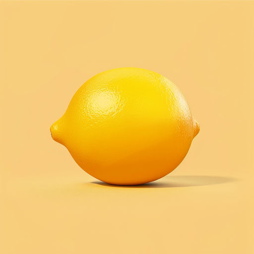 Yellow clipart in photorealistic style with flat random background